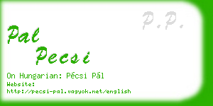 pal pecsi business card